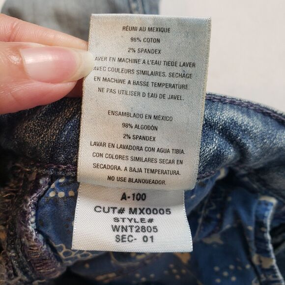 Antik Denim Jeans Womens 26 Blue Low Rise Skinny Embroidered Button Fly Western - Picture 12 of 16